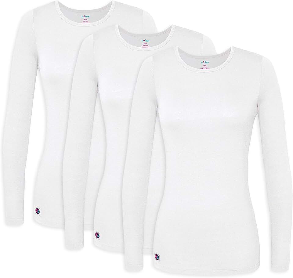 white long sleeve undershirts for women