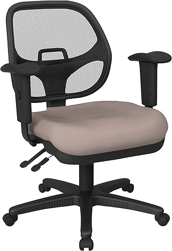 Miniatura 7 de Office Star ProGrid - Silla de oficina ergonómica ajustable con soporte lumbar integrado y brazos acolchados, color negro icono Negro (Icon