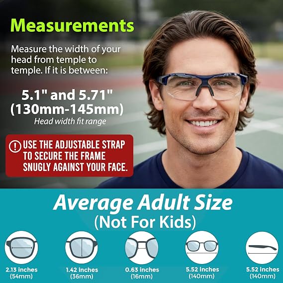 BLUE CUT Sports Safety Goggles Interchangeable Sun Lens Anti Fog UV Protection Indoor Outdoor Pickleball Cycling Basketball