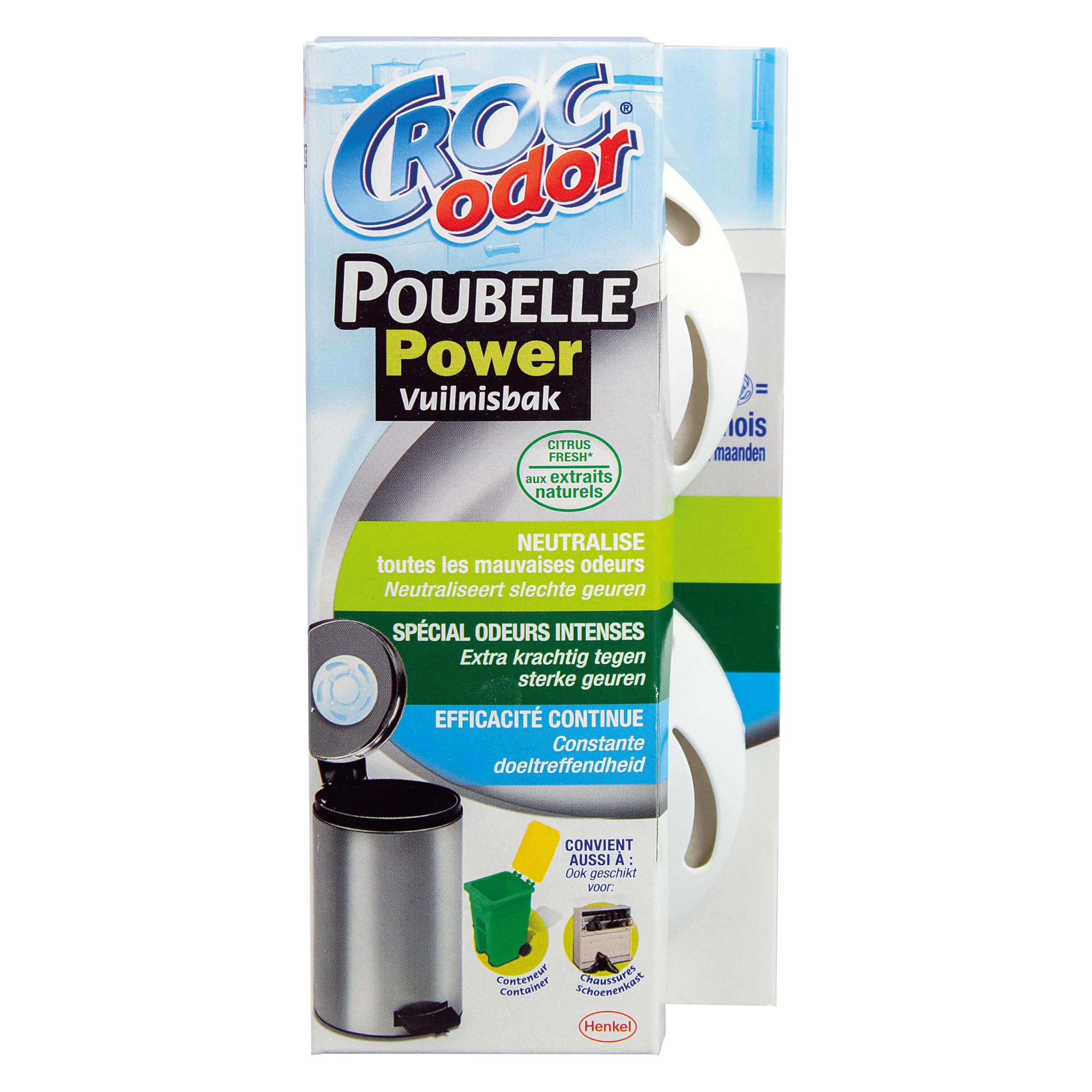 Croc Odor Silver, Black Power Bin Deodoriser Neutralise Smell House Kitchen Odour Freshener