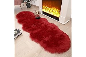 Cozy Red Faux Fur Rug: A Luxurious Touch for Your Haven