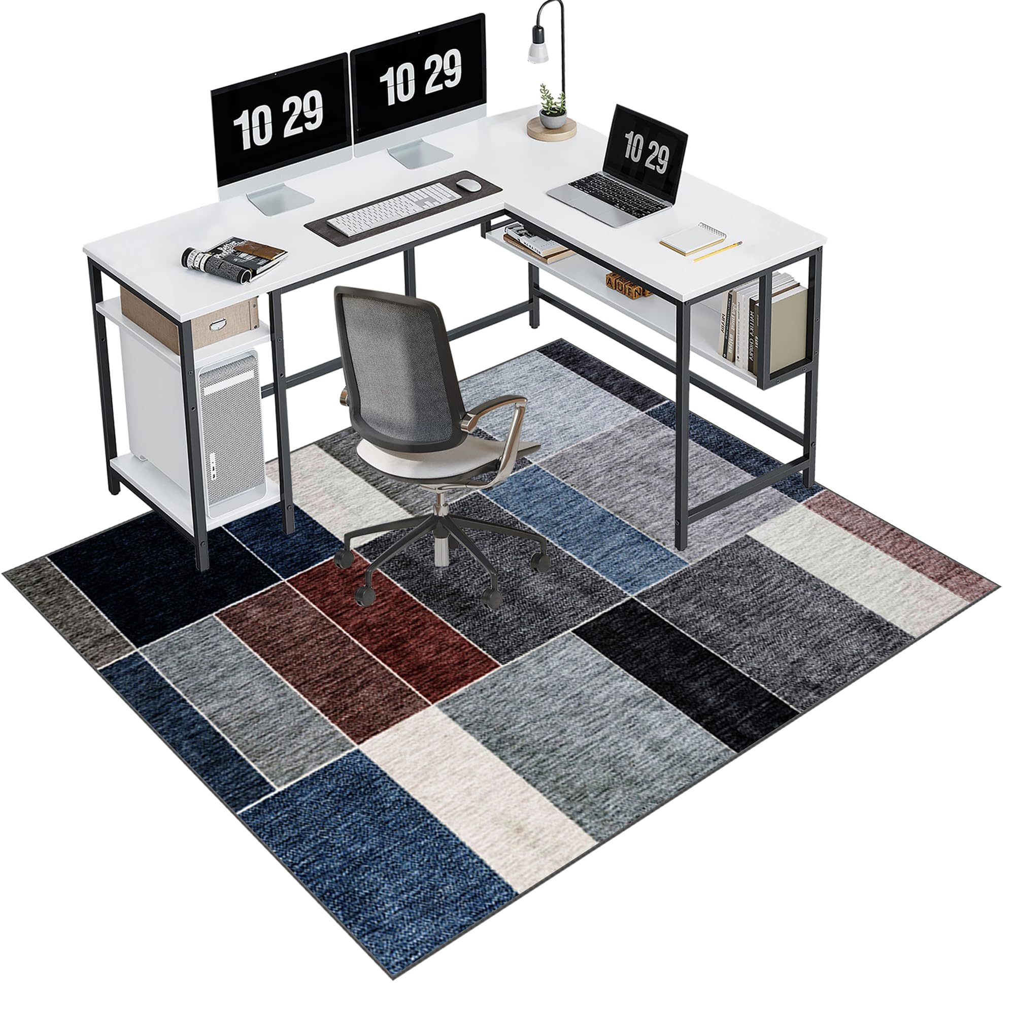EYKWKB 100 x 120 cm Heavy Duty Office Chair Mat for Hard Floors | Floor Protector for Rolling Chair | Desk Protector Mat | Floor Protection Mat | Gaming Chair Mat for Carpet Floors