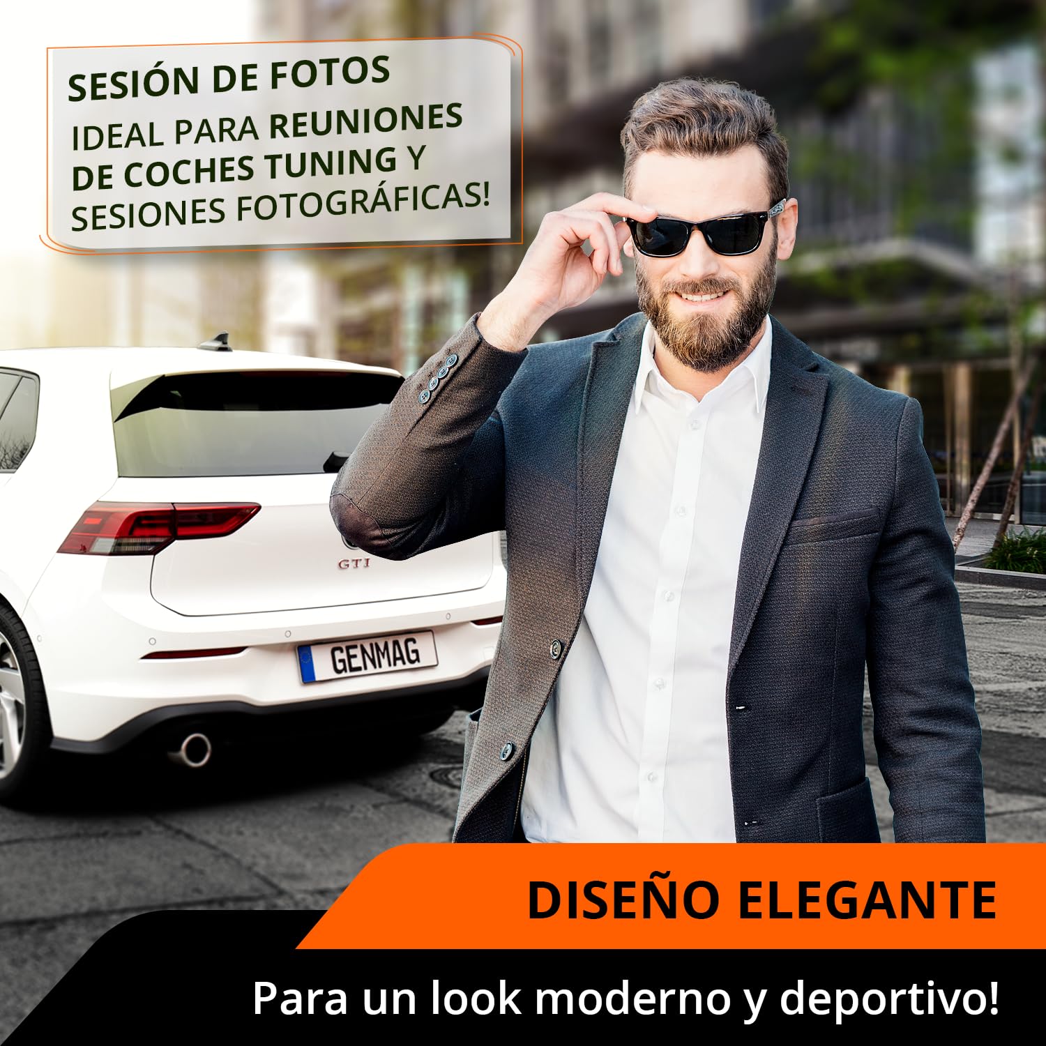 GENMAG® 1x Portamatriculas Coche Magnetico [Super Fuerte & Universal] Soporte Matricula Coche con Iman | Porta Matriculas para Coches Imantado | Imanes para Porta Matricula | para Coches y Remolques