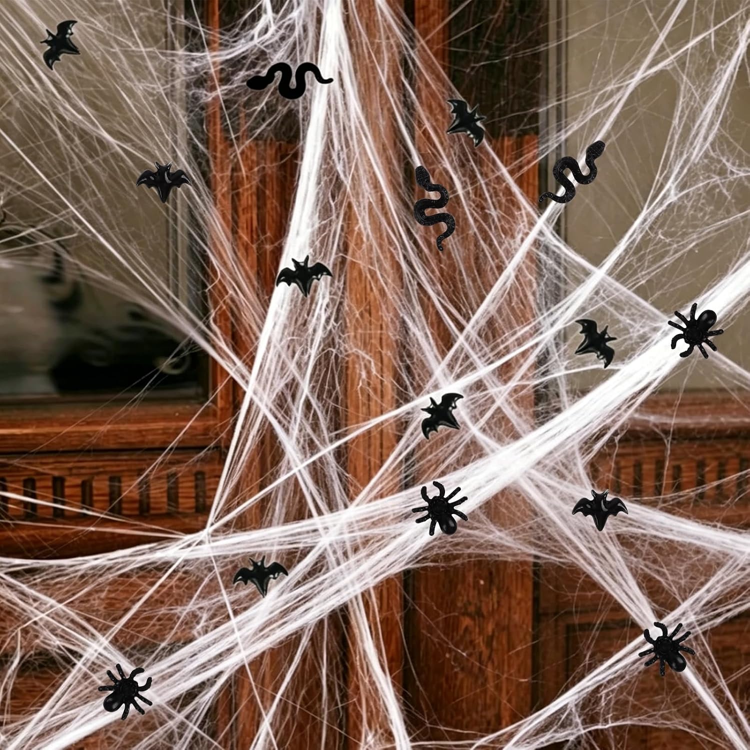 STEFORD 240Pcs Halloween Mini Resin Creatures, 3D Black Resin Bat Snake Spider Nail Charms Punk Retro Mini Animal Ornaments for Nail Art Design DIY Crafts Vase Fillers Home & Party Decor