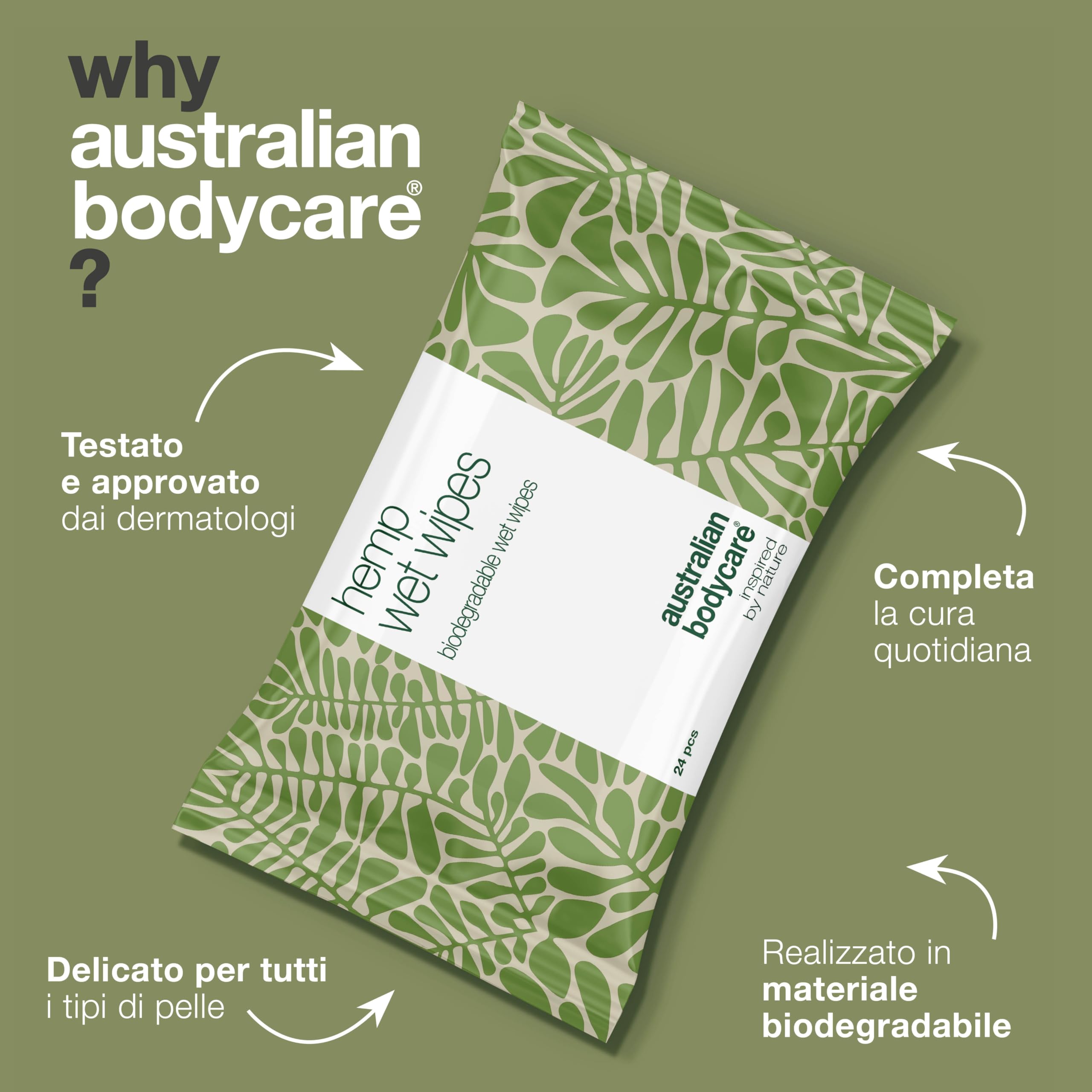Salviette detergenti per una pelle fresca – con olio di semi di canapa, aloe vera e 4-Terpineol, il principio attivo noto dal Tea Tree Oil