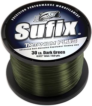 Sufix Tritanium Plus 1/4-Pound Spool Size Fishing Line Dark Green, 10-Pound