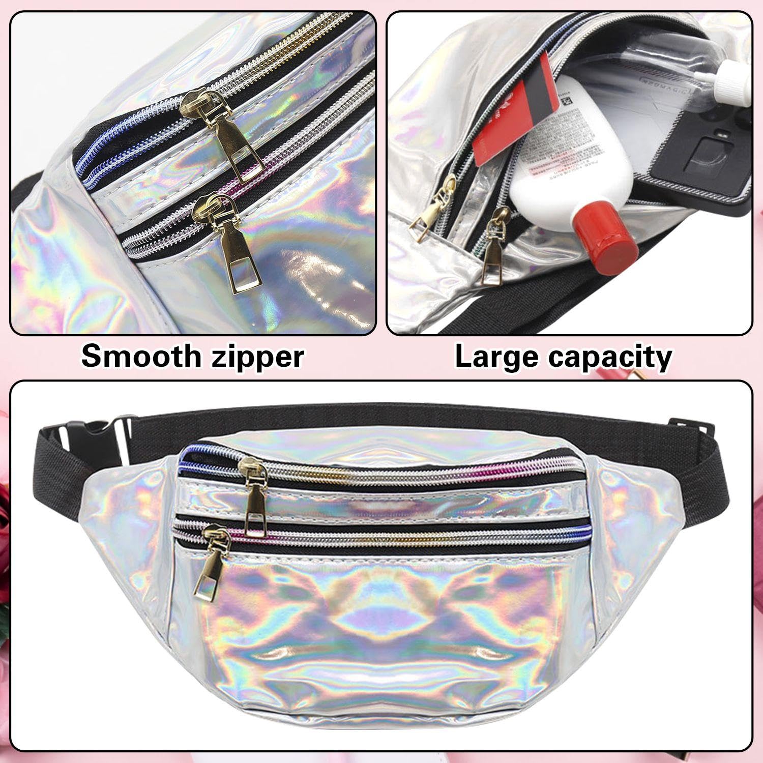 Sac À Taille 1 Morceau, Verres De 1 Morceau, Bracelet De 10 Pièces, Colliers 3 Pièces Et Bandeau 1 Pièce, Accessoires Rétro, Fournitures De Pansement De Fête, Accessoires pour Femmes.