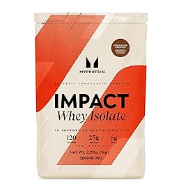 Myprotein Impact Whey Protein Isolate, 2.2 Lbs (30 Servings) Chocolate Brownie, 25g Protein & 6g BCAA Per Serving, Gluten-Free Shake for Muscle Strength & Recovery