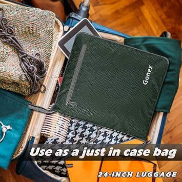 Gonex 80L Foldable Travel Duffle Bag with Shoes Compartment, Packable Lightweight Water Repellent Holdall Bag for Camping Gym Weekender Bag Army Green | 210D Honeycomb Nylon, Water-Repellent, Multiple Pockets, Luggage Sleeve, Camping & Weekend Travel, Army Green