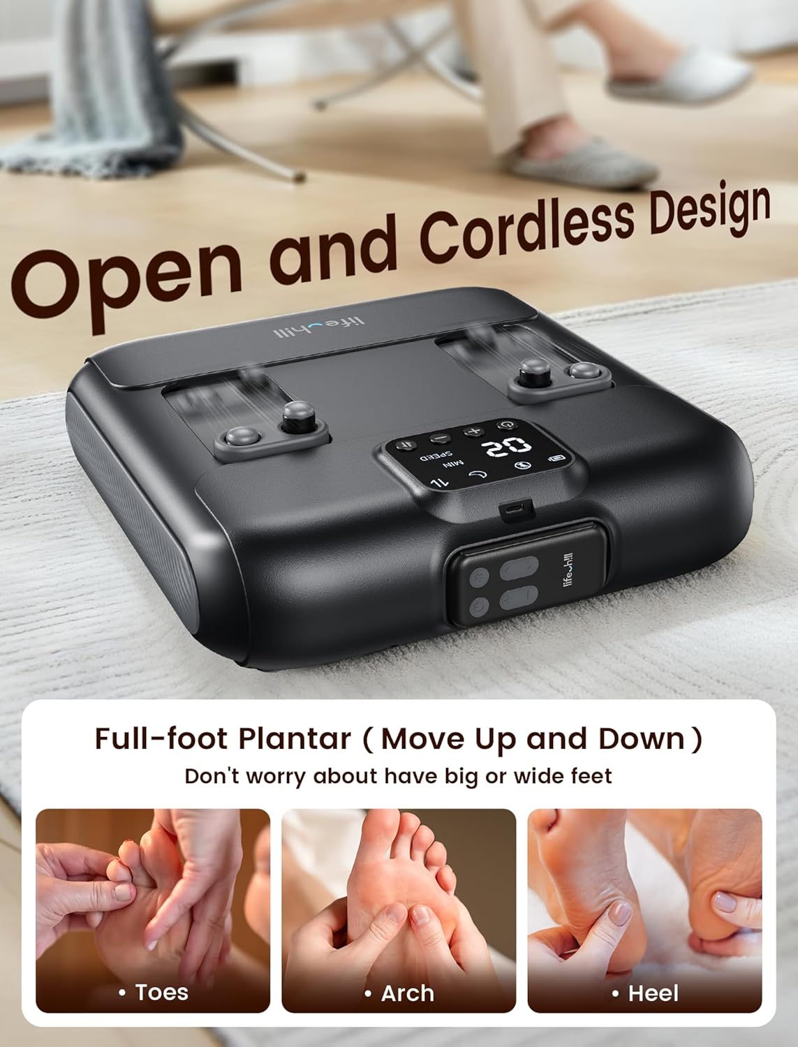 lifechill Cordless Electric Foot Massager with Remote Control, [2026 Upgraded] Up and Down +Percussion Foot Massager for Neuropathy, FSA Eligible,Plantar Fasciitis Massager,Hsa Approved - Image 3