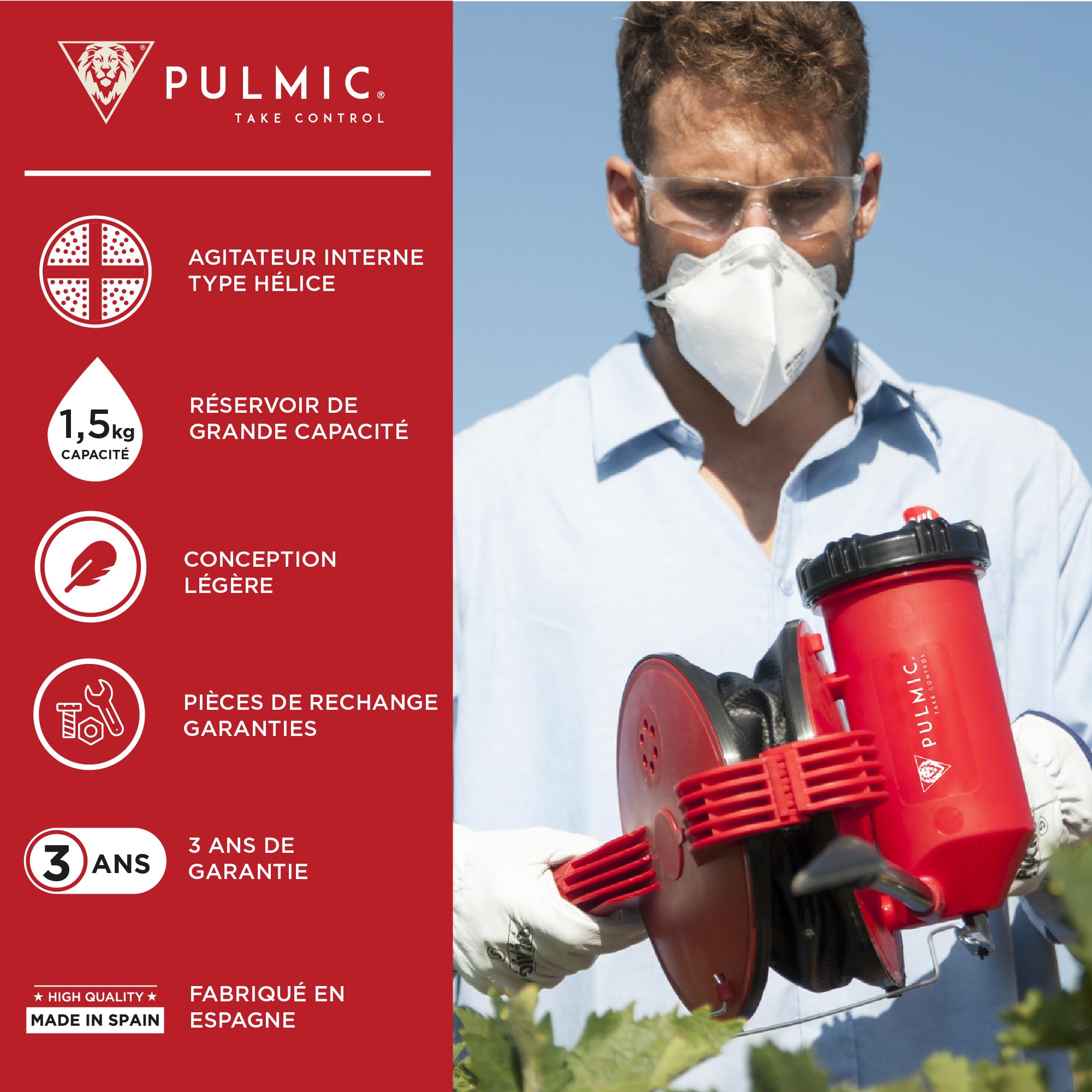 Pulvérisateur Poudre pour Soufre, Terre de Diatomées, Insecticides et Poudre Anti Insectes – Poudreuse avec Buse Diffuseur Orientable – Soufflet pour Fumigation avec Agitateur Interne Souffleur 1500 g