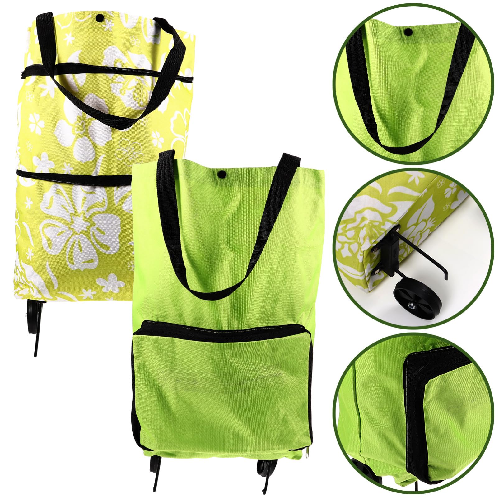 TOPBATHY Bolsas para Carrito de Compras con Ruedas Plegables 2 Unidades