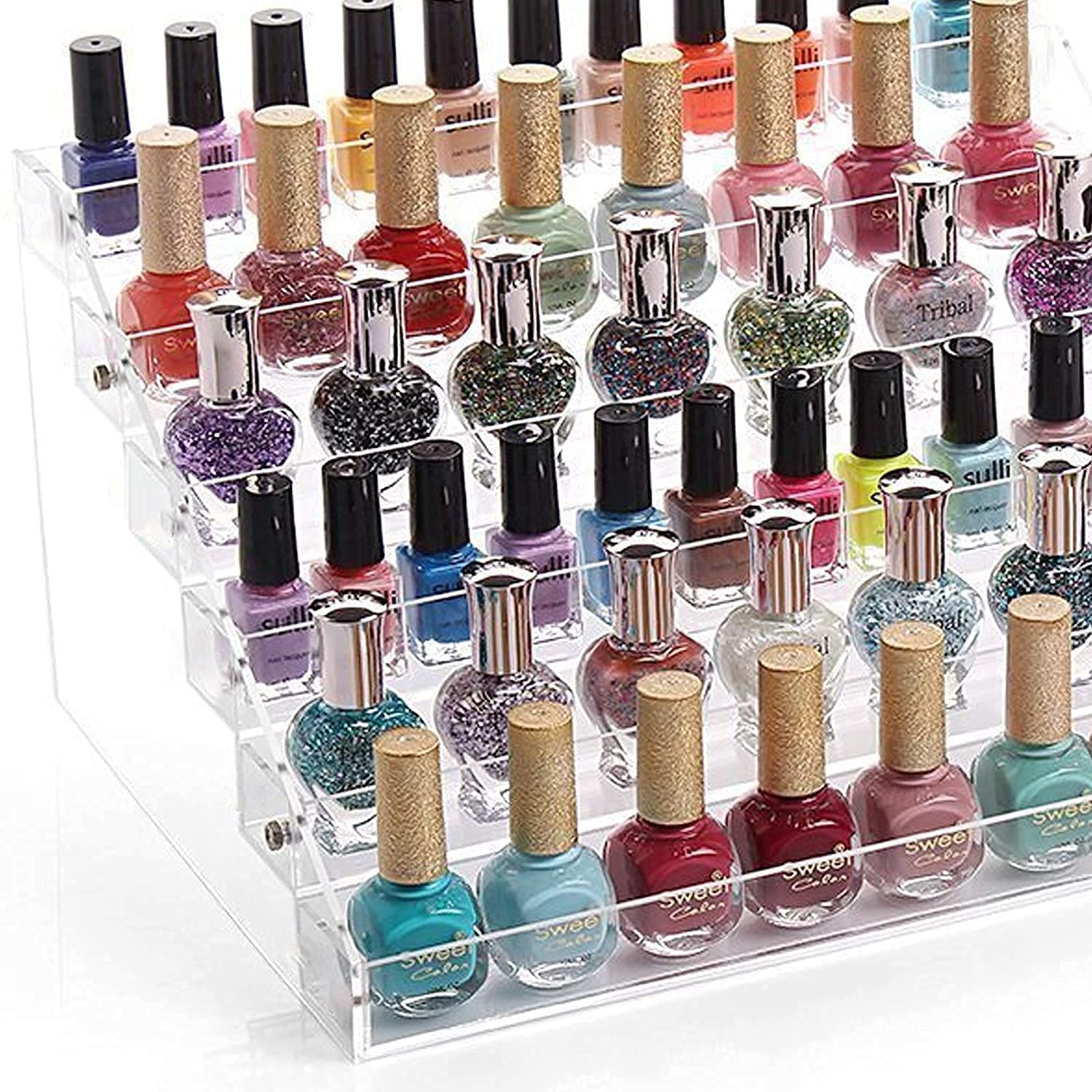 Wakects Porta Smalti per Unghie Espositore Smalti Tavolo Organizzatore per Unghie, Rossetto, Supporto Trasparente per Trucco, Rossetto e Cosmetici (#6 (7 Floor)