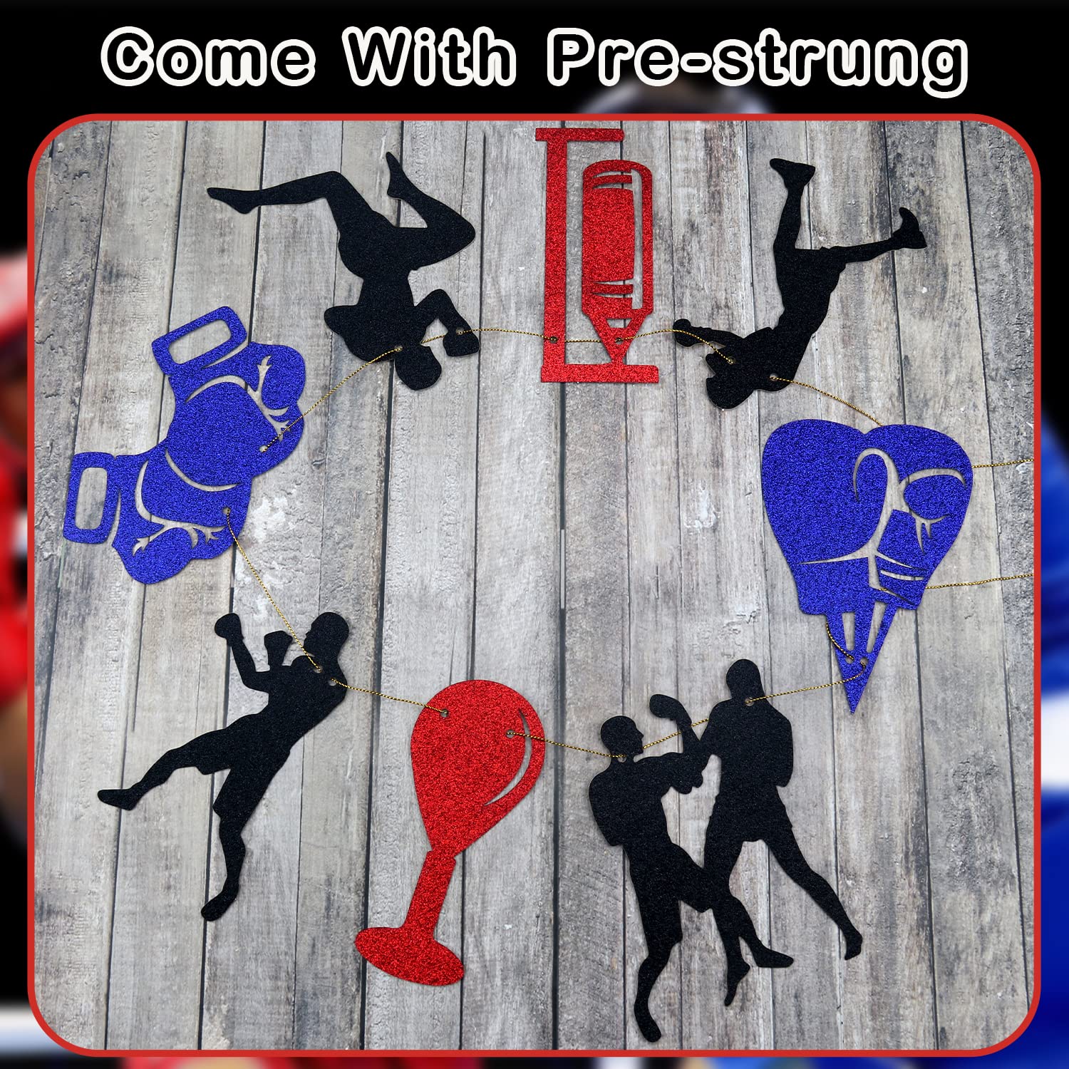 Kit Decorazioni Feste Compleanno Boxe – Striscione, Palloncini E Topper Per Tema Pugilato E Wrestling