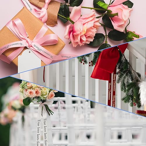 Miniatura 5 de Paquete de 3 cintas de satén compatibles con Ptouch TZe-R231 TZ-R231 TZe de 0.472 in, 0.47 pulgadas, cinta de tela negra sobre blanca para Ptouch