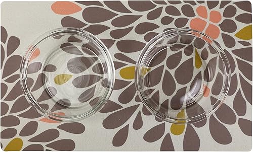 Miniatura 5 de Drymate Mantel individual con tazón para mascotas, tapete de alimentación de alimentos para perros y gatos, tela absorbente, respaldo impermeable