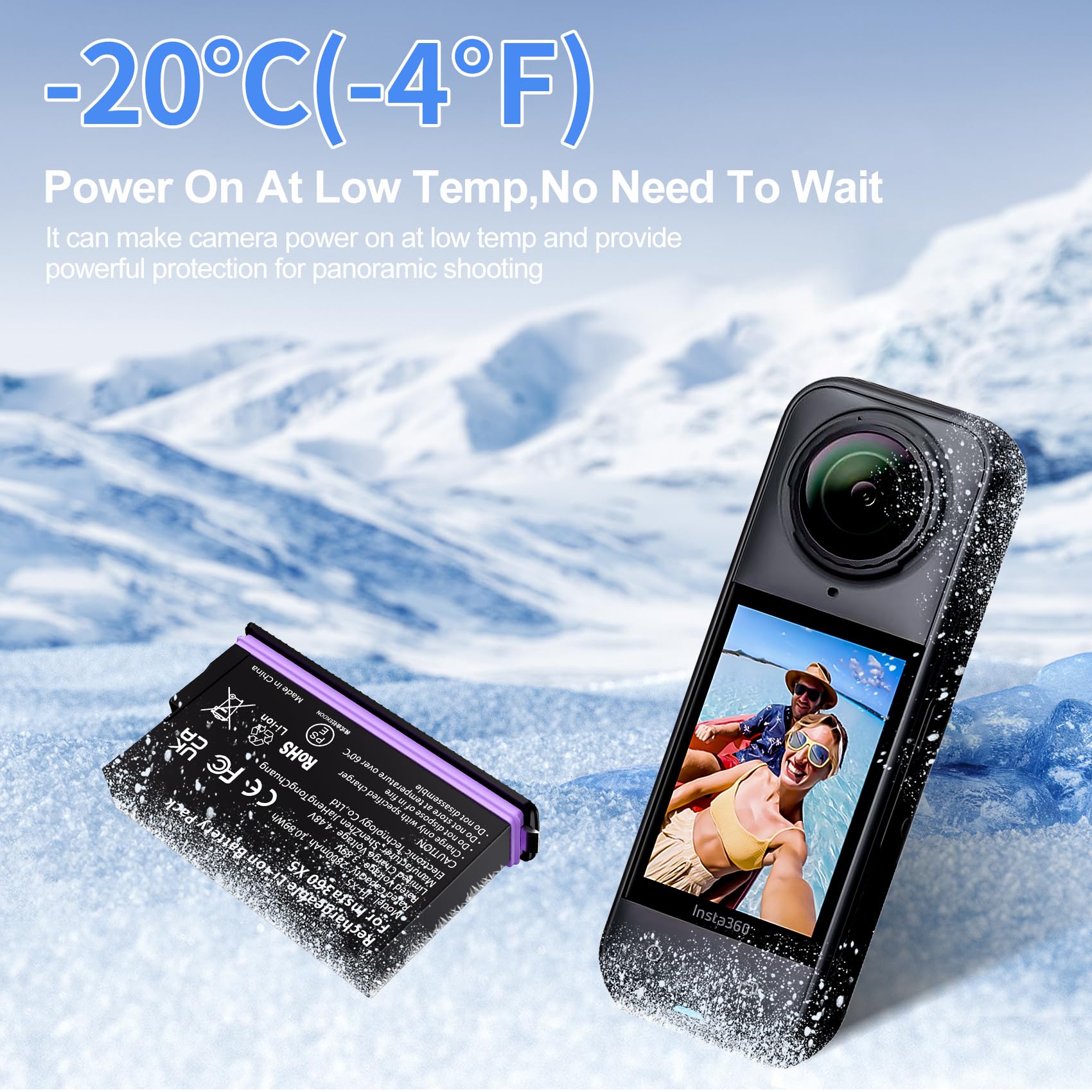Zestaw ładowarek 360 X5, 2 opakowania 2800 mAh wodoodporne baterie X5 i 2-kanałowa ładowarka do baterii X5 z etui na baterie, może pomieścić kartę Misro SD w pełni kompatybilny z kamerą