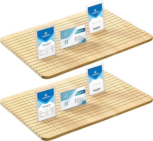 Glenmal 2 soportes de madera para tarjetas de identificación, bandeja de identificación, organizador de tarjetas de identificación, soporte para
