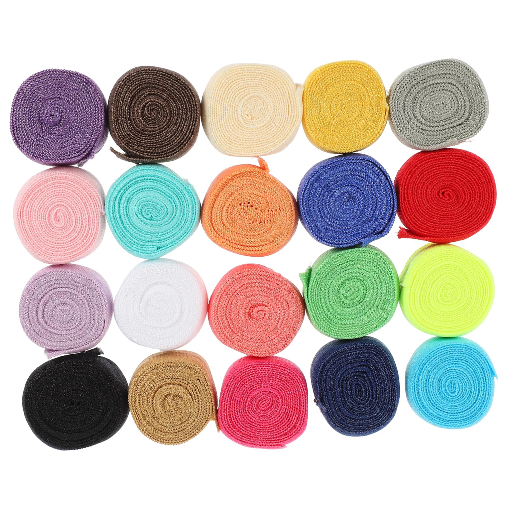 NUOBESTY 5 Juegos Cinta Elástica Manos Mini Cuerdas Elásticas Coser Banda Elástica Bandas Elásticas Banda Elástica Ancha Y Plana Sombrero Elástico Pretina Nylon Colorful 20 Rollos * 5