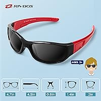 Vista 5 de Rivbos RBK037 - Lentes de sol polarizados con correa, para niños y niñas, 3 - 10 años