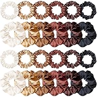 Vista 9 de 24 piezas de bandas elásticas de seda para el cabello con cintas elásticas para el cabello, soporte para cola de caballo para mujeres y niñas