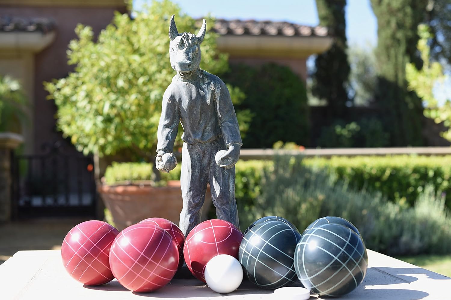 Rally and Roar Backyard Bocce Ball Game Set - 8 Balls, Pallino, Carry Case, Measuring Rope - 90mm : Toys & Games