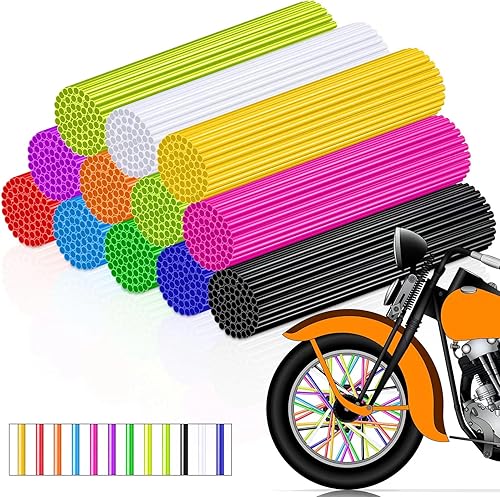 Tallew 216 piezas de fundas para radios de bicicleta, decoraciones para llantas de motocicleta, bicicleta, silla de ruedas, accesorios para llantas