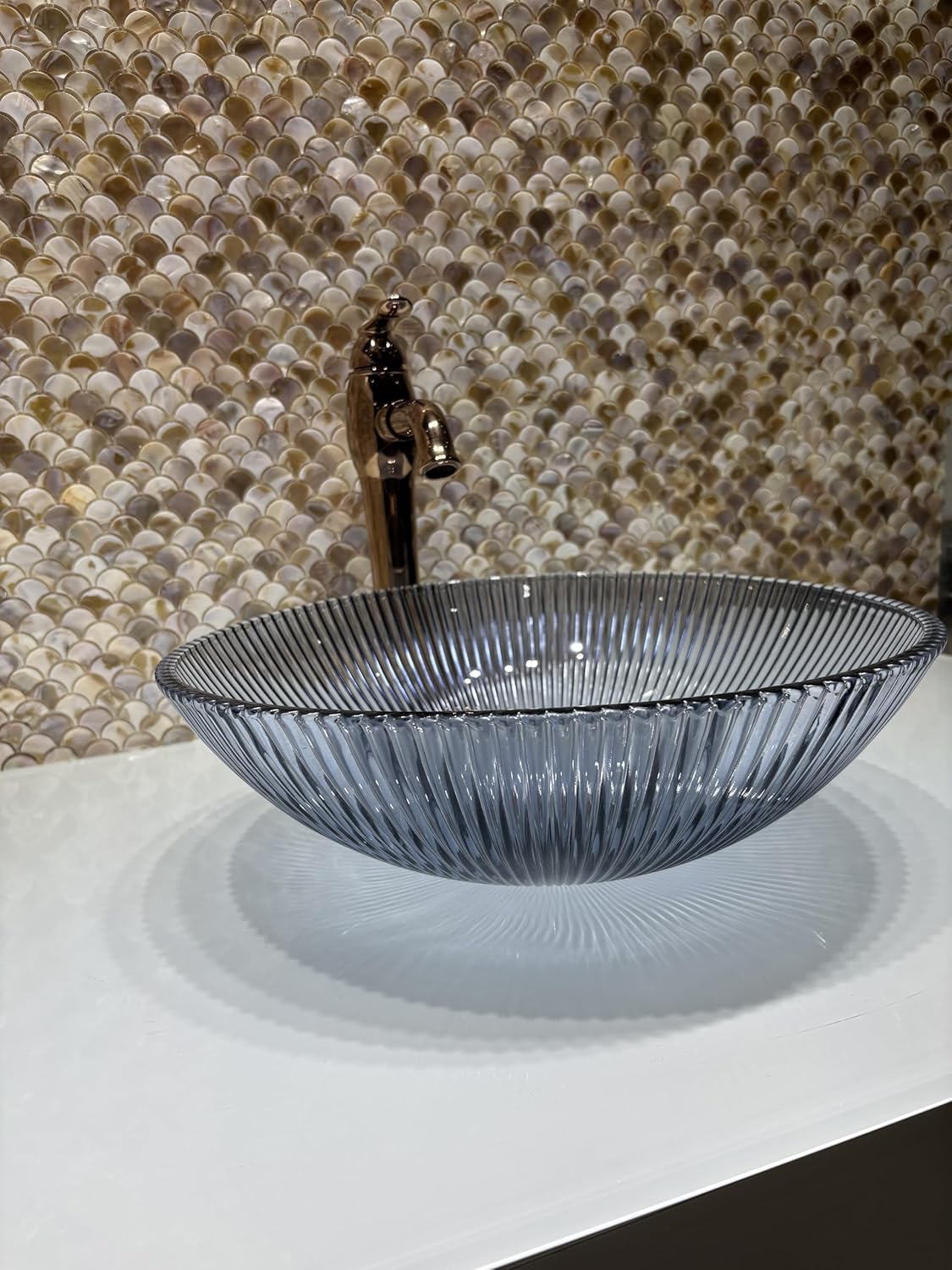 Transparent crystal Glass Vessel Sink In Crystal washbasin sink | Vanity Countertop Sink with Pop Up Drain |FW-LA708