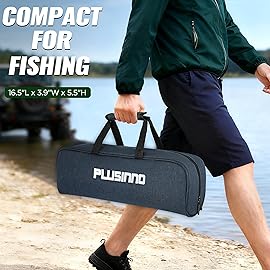 PLUSINNO Fishing Rod and Reel Combo,Fishing Pole,Telescopic Fishing Rod Kit with Spinning Reel, Telescopic Fishing Pole with Carrier Bag for Freshwater Saltwater for Men Women