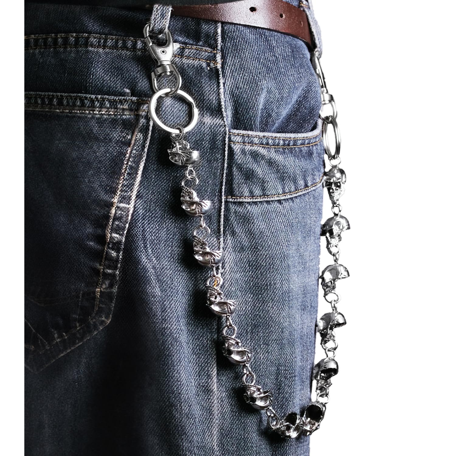 Amazon.com: Girinme Wallet Chain - Unisex Punk Skull Biker Pant