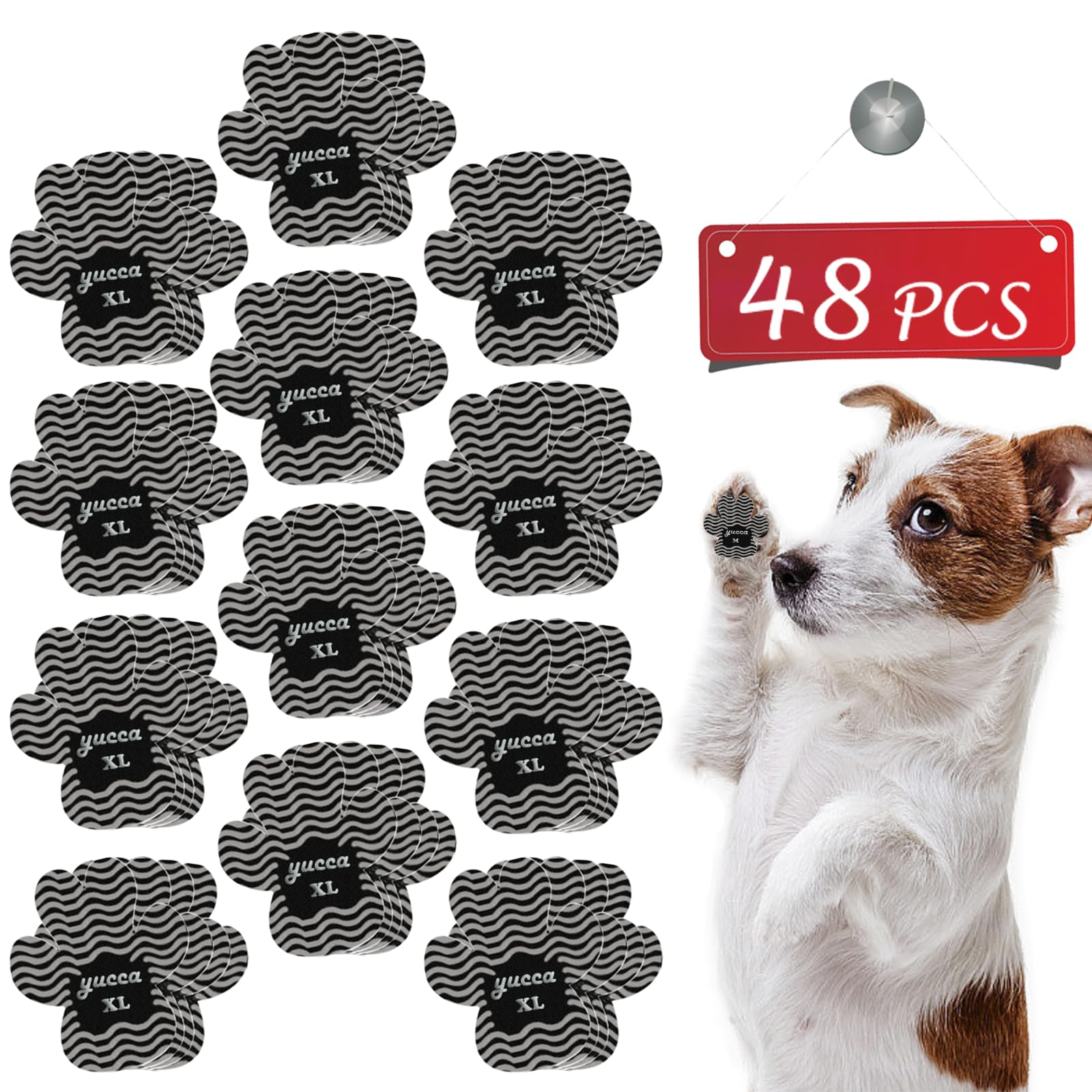 Dog Anti Slip Paw Grips Traction Pads, Dog Paw Protector with Stronger Adhesive, Toe Grips for Dogs from Slipping on Hardwood Floors, Dog Shoes Booties Socks Replacement for Older Dogs