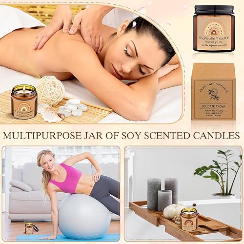 Vista 48 de MTLEE 20 velas de regalo de agradecimiento de 3.5 onzas de apreciación de los empleados, velas inspiradoras de cera de soja perfumadas, regalo