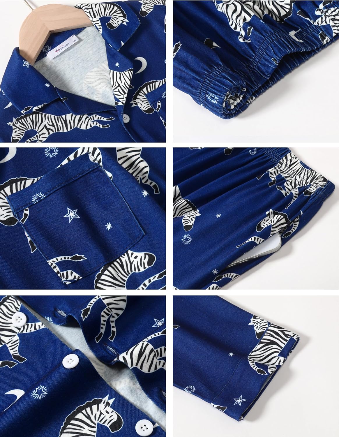 Arshiner Boys Pajamas Set Long Sleeve Button-Down Sleepwear 2 Piece Pjs Set for Boys 5-13 Years - Image 6