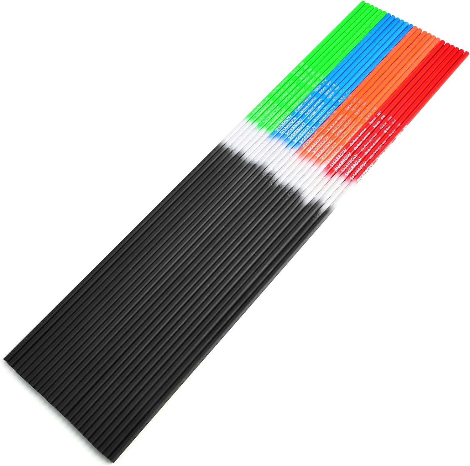 Archery Carbon Arrow Shafts ID 6.2mm 500 Spine for Compound Recurve Bow Target Archery Training Outdoor Hunting（ 6/12pcs）