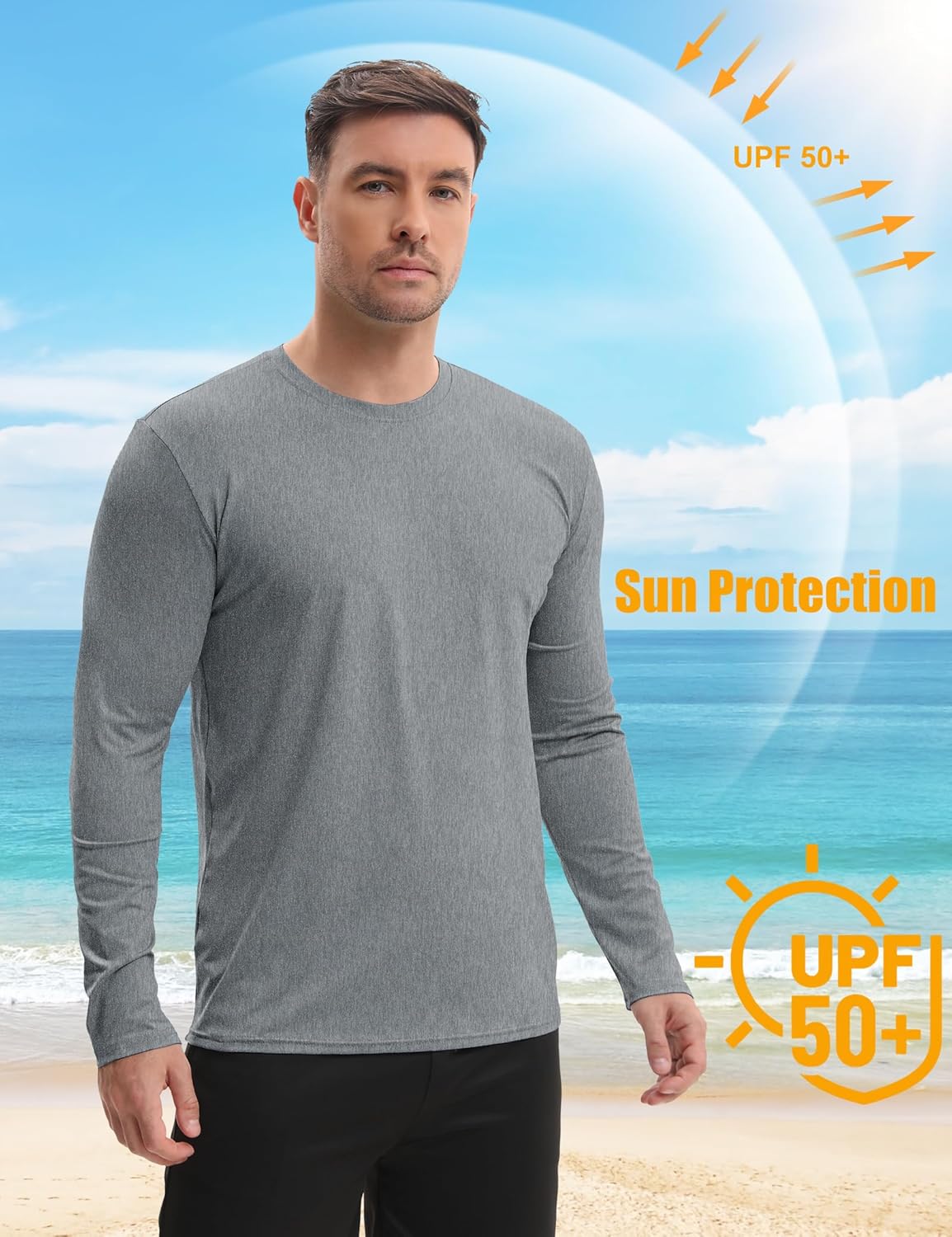 HOPLYNN 7 Pack Men's Quick Dry Long Sleeve Shirts Moisture Wicking UV UPF 50+ Sun Protection T Shirts for Gym Workout - Image 3
