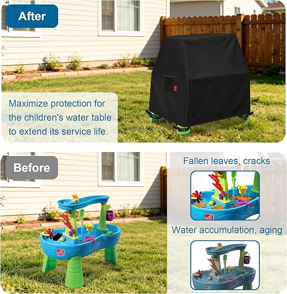 Kids Water Table Cover Fit Step2 Tropical Rainforest Water Table, Step2 Rain Showers Splash Pond/Unicorns Toddler Water Table, Little Tikes Kids Waterfall Island Water Table, Cover only (41x25x33)
