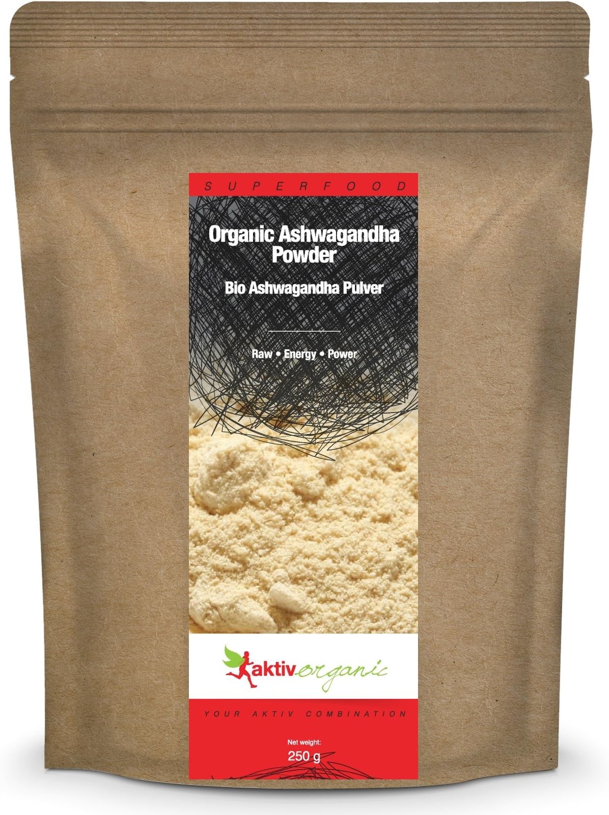 Ashwagandha Powder, 250g, Certified Organic