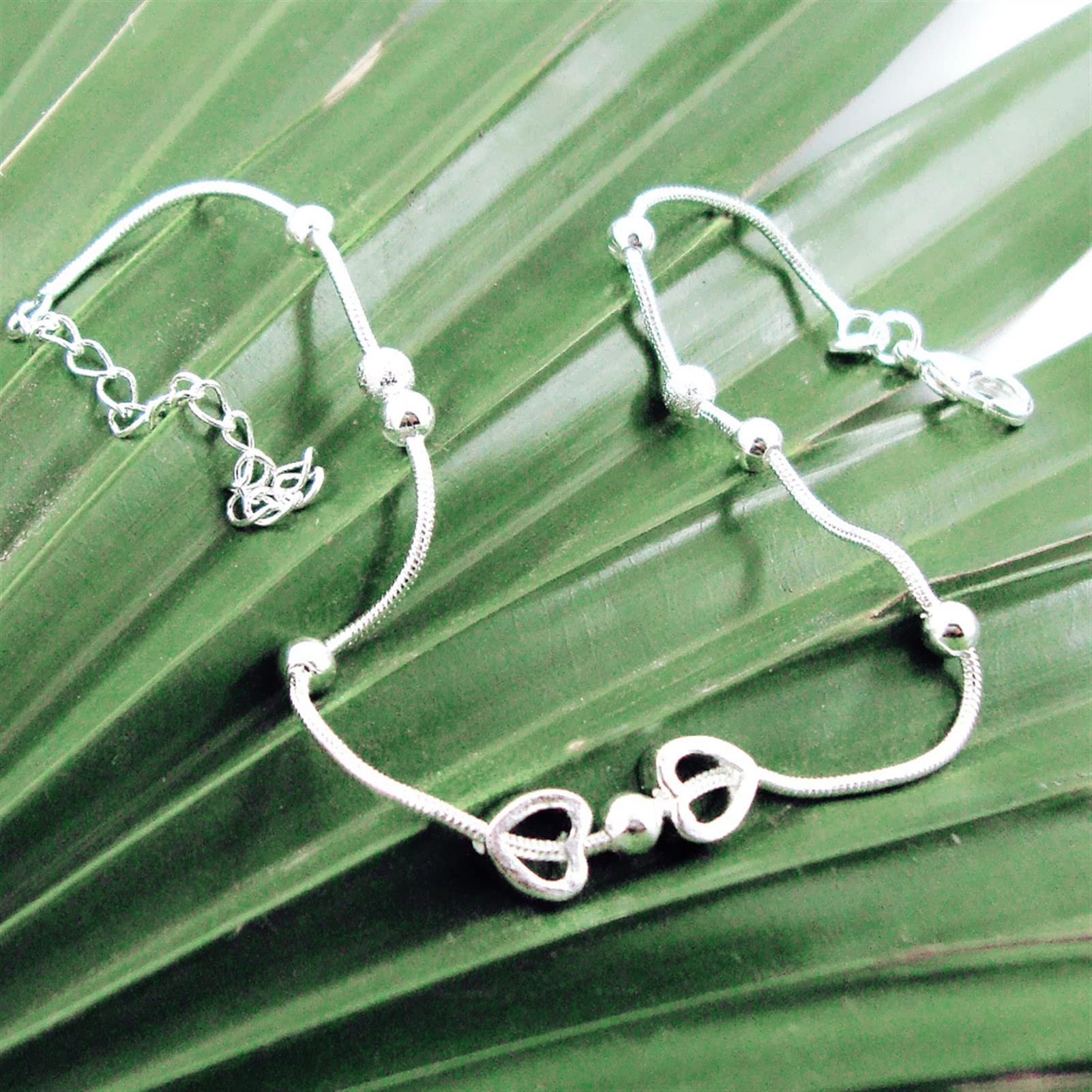 Braccialetti alla caviglia Cavigliera con ciondolo Argento sterling 925 Semplice catena di serpente Cavigliere Piede da spiaggia 25 cm Bracciale Donna Gioielli Cavigliere da donna