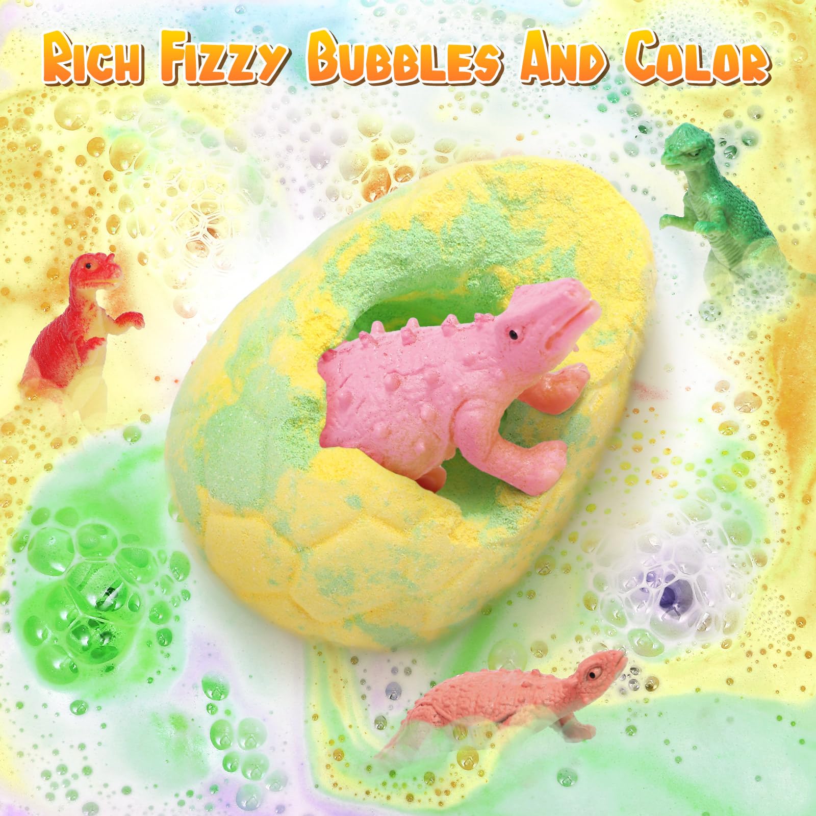 Bombes de Bain pour Enfants Surprise,12Pcs Boule de Bain Jouets Dinosaures Bubbles Cadeau de Bombes Douche Aromatherapie Jouets Fournitures de Loisirs Créatifs Anniversaire pour Garçons Filles