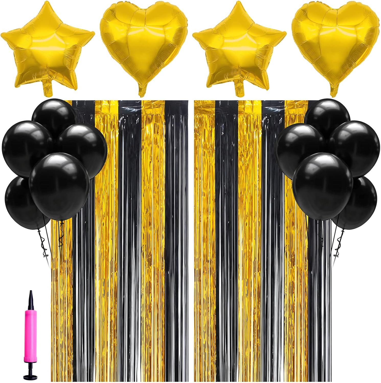 Lametta Vorhänge Rot Schwarz 200x100cm - Party Luftschlangen Für Halloween & Weihnachten