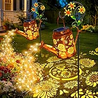 Vista 15 de YITING - 10 hebras de 200 luces LED solares parpadeantes de luciérnaga impermeables (sin regadera), 8 modos de luces de hadas estrelladas, luces