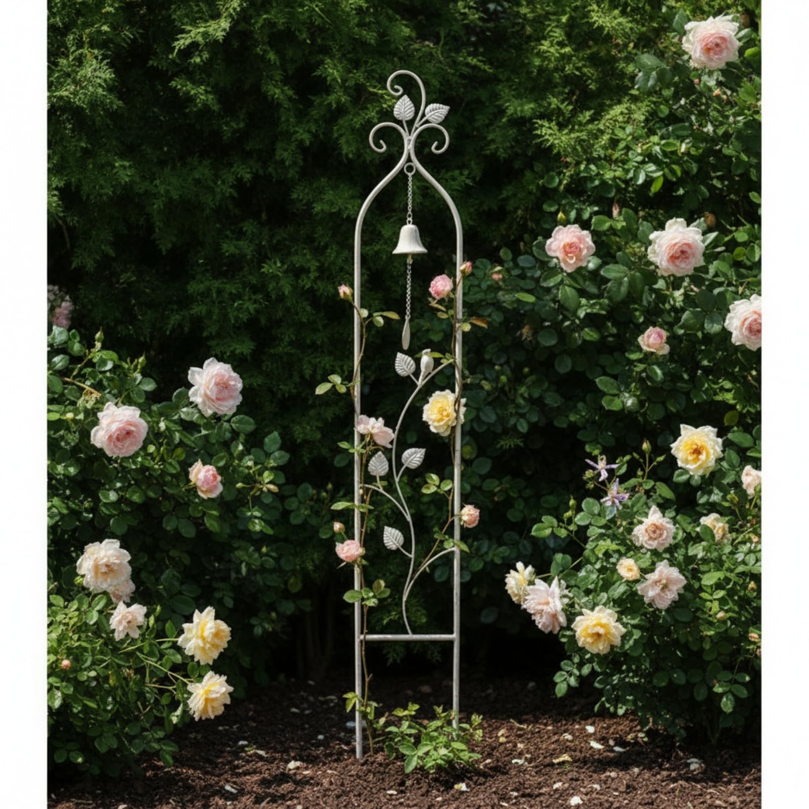 Rankgitter Schmal Spalier Antik Obelisk für Gartenliebhaber, Hobbygärtner, Garten, Balkon, Antik-Grün