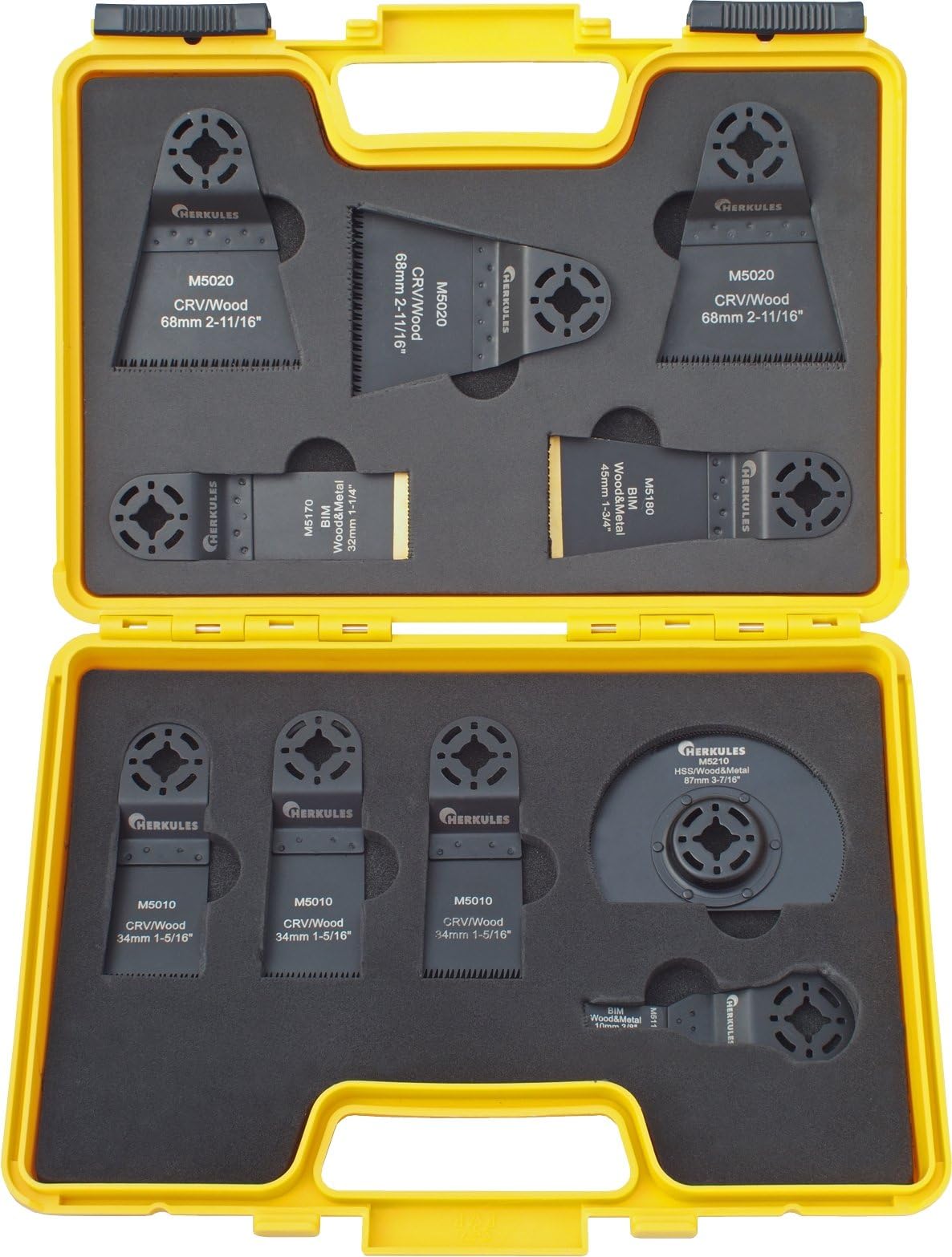 Herkules M1100 Saw Blades For Multi-Sander Set in Plastic Case, 10 PiecesFor Multi-Sander - Set of 6. Japanese Toothing