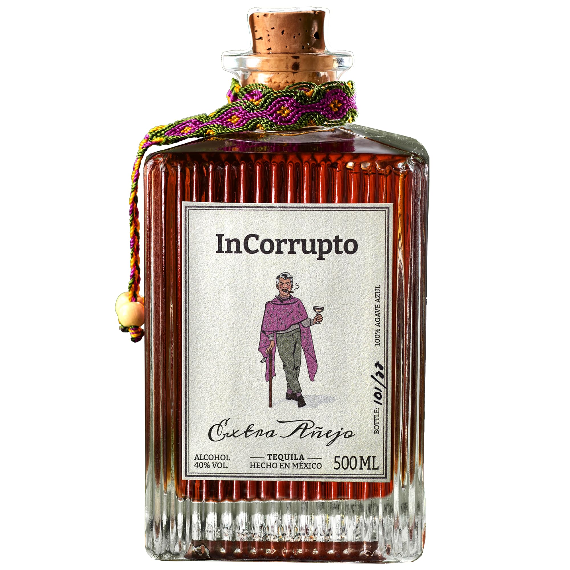 InCorrupto Tequila Extra Anejo - Premium Tequila I 5 Jahre gereift in Rotwein-& Bourbonfässern I süße Feige, Zimt & dunkle Schokolade I 100% Agave I handwerklich & traditionell I 0.5l