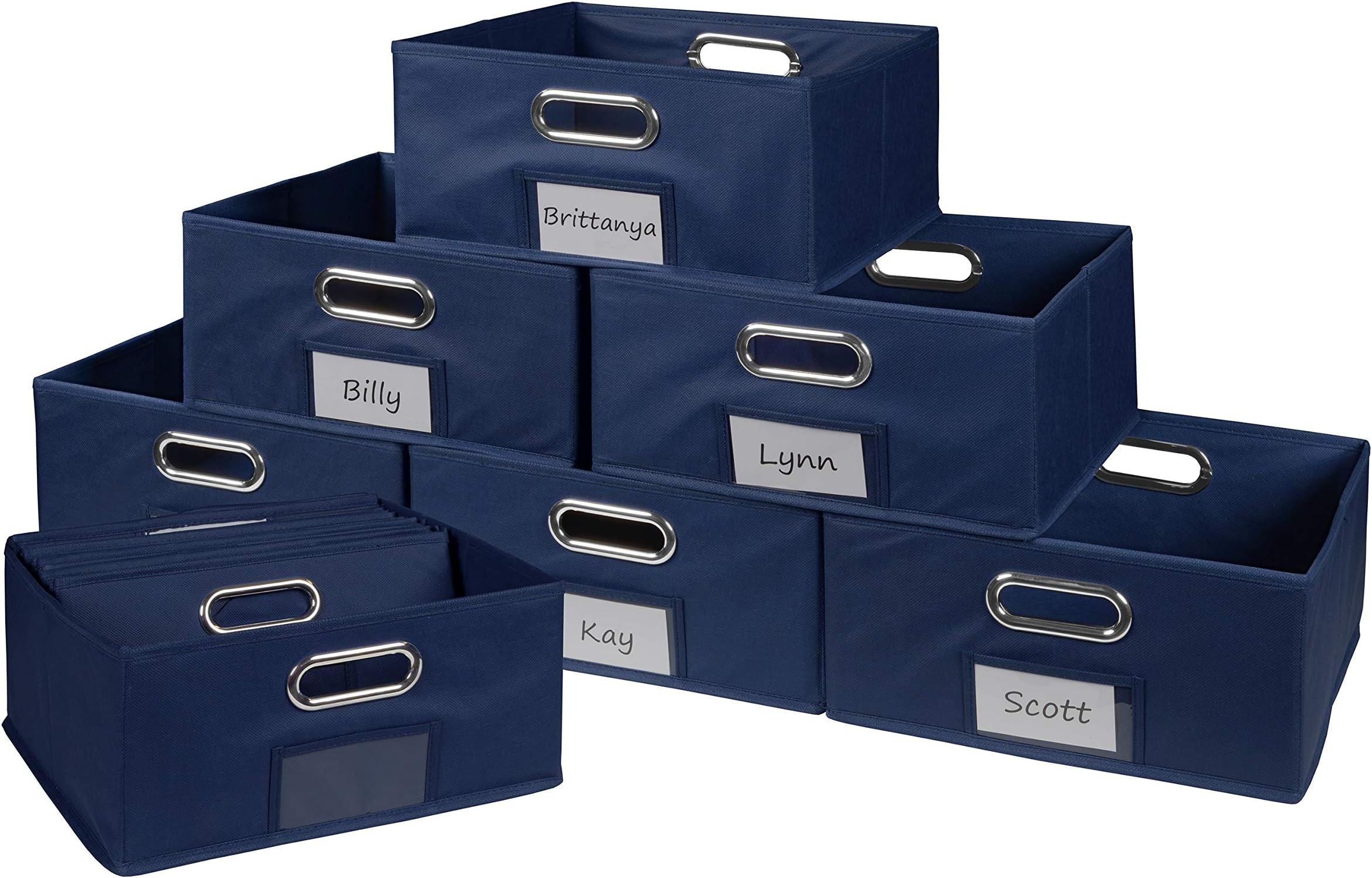 Niche Cubo Half-Size Foldable Fabric Storage Bins (Set of 12), Blue