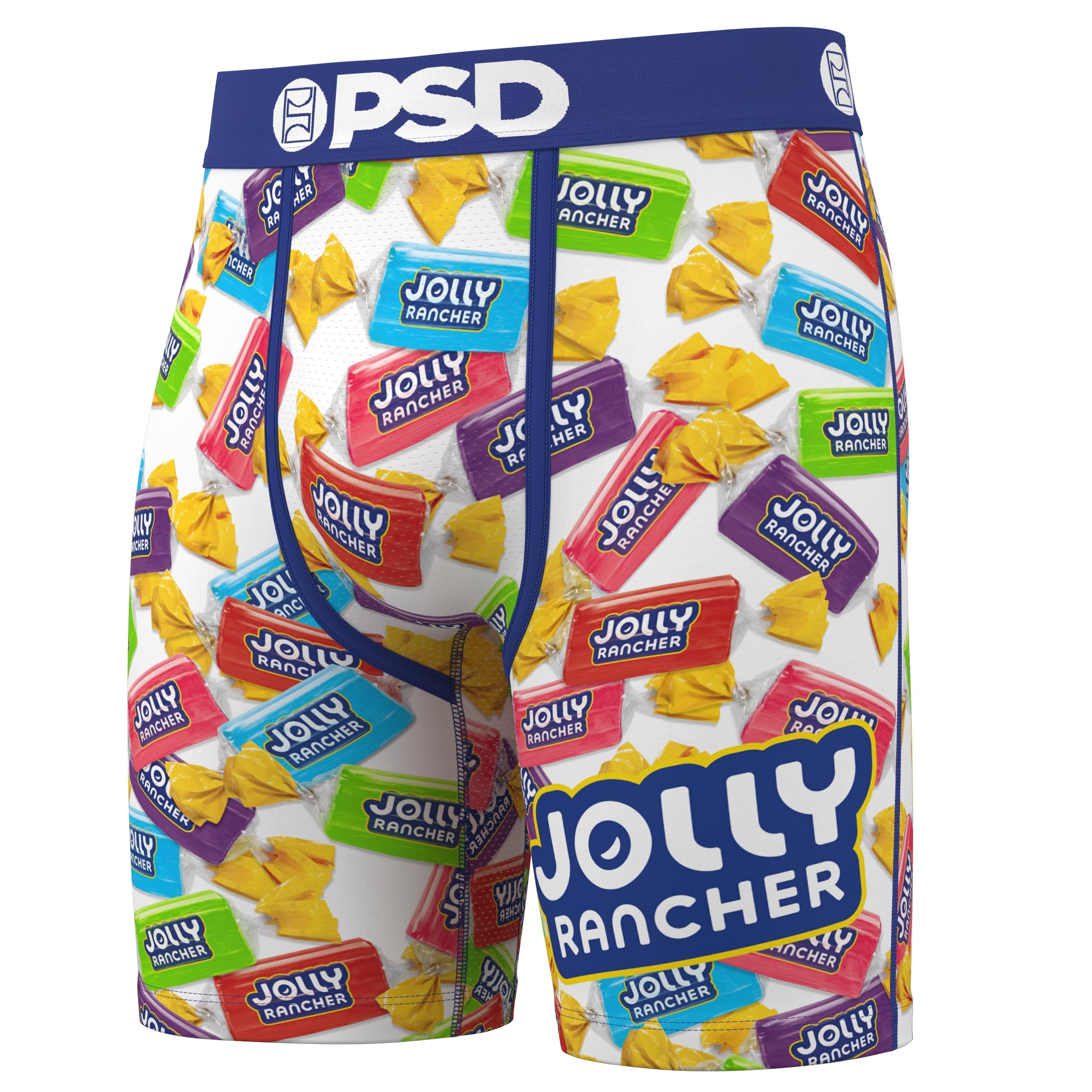 PSD Men's Food Print Boxer Briefs - 7 Inch Inseam Breathable and Supportive Men's Underwear with Moisture-Wicking Fabric XL Jolly Rancher