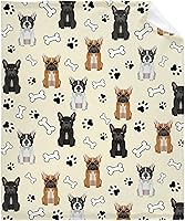 Vista 1 de Manta de bulldog francés, manta de franela de felpa ultrasuave, cálida y acogedora, decoración del hogar para sofá, cama para todas las estaciones