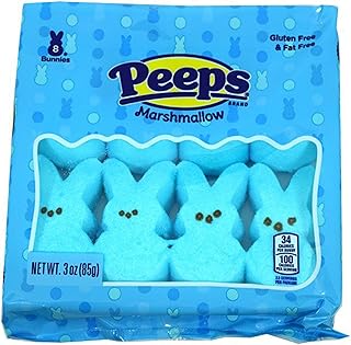 Peep (1 bag) Easter Blue Marshmallow Bunny Candy - 8 Bunnies per Bag - Gluten & Fat Free - 3 oz / 85 g