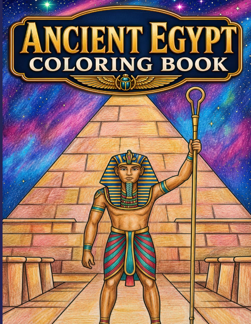 Ancient Egypt Coloring Book For Teens And Adults: Epic Ancient Egyptian Coloring Pages with Pharaohs, Pyramids, Mummies, Chariots, Palaces, and Tomb.