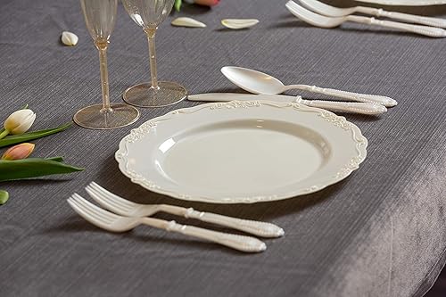 Miniatura 8 de Posh Setting Juego de platos de plástico desechables, platos de fiesta vintage, verde claro, salvia, paquete de 60 (30 invitados) 30 x 10.25